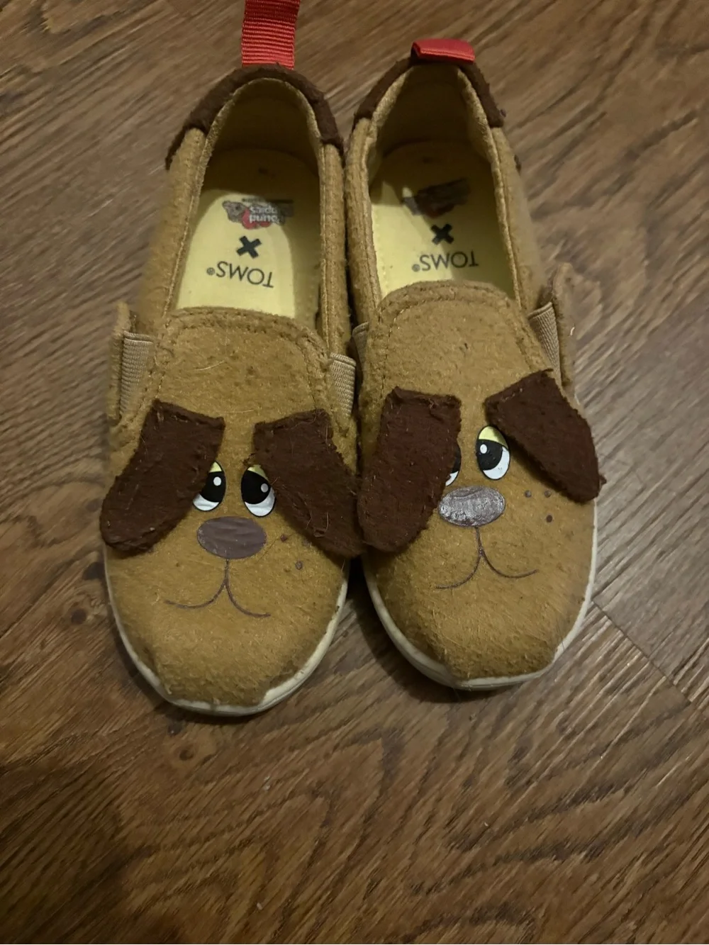 TOMS x Pound Puppies Toddler Alpargata Twin Gore Slip-On Shoes Tan Brown